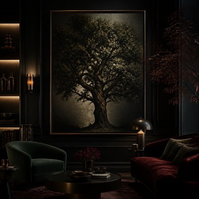 a tree in nature — Dark Moody Interior Design