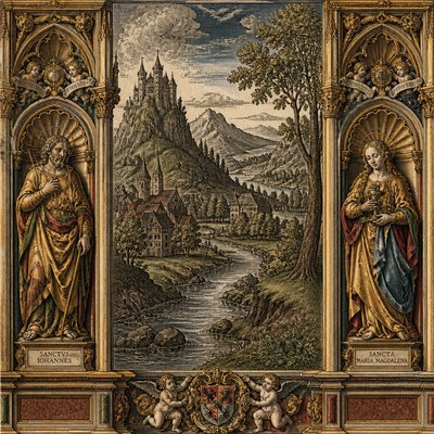 wide landscape with natural scenery — Nuremberg Art Style