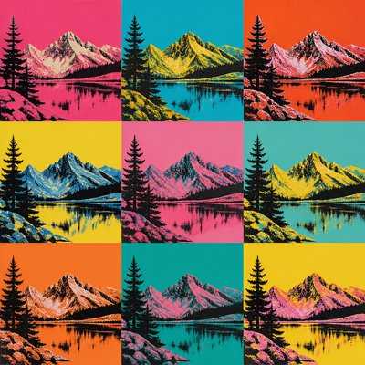 wide landscape with natural scenery — Celebrity Portrait Pop Art Style
