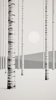 a serene birch forest in soft morning light, no people, no text