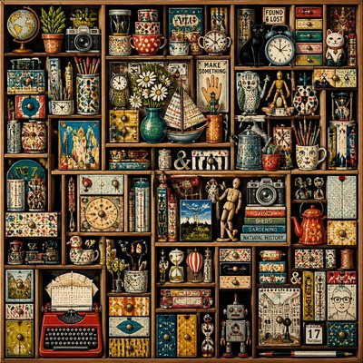 still life with everyday objects — Maximal Variety Art Style