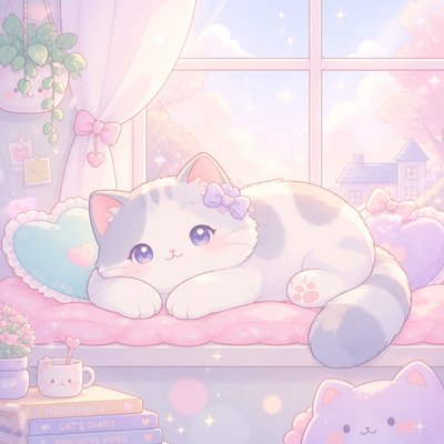 a cat lounging in a sunlit window