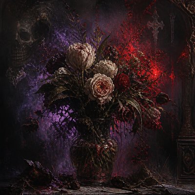 bouquet of flowers in a glass vase