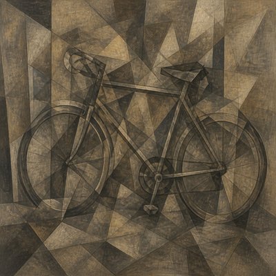 bicyle resting against a wall