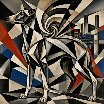 animal standing in natural pose — Vorticism Art Style