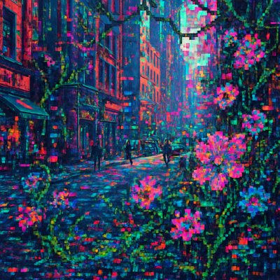 urban street with city activity