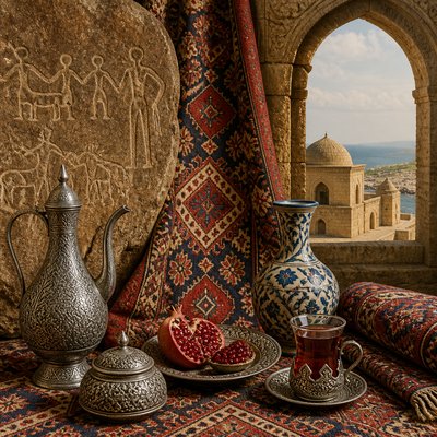 still life with everyday objects — Azerbaijani Art Style