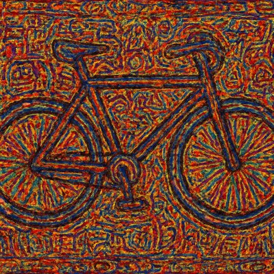 bicyle resting against a wall