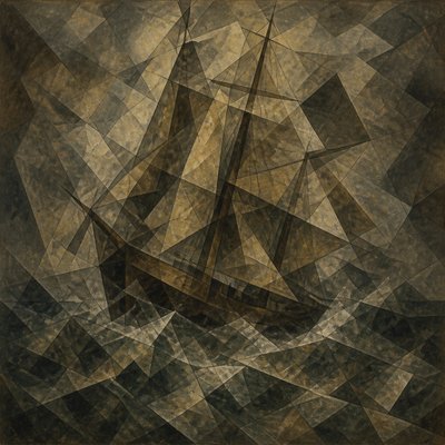 sailing ship on a stormy sea