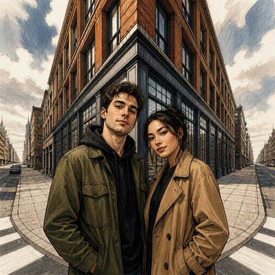 portrait of two people together
