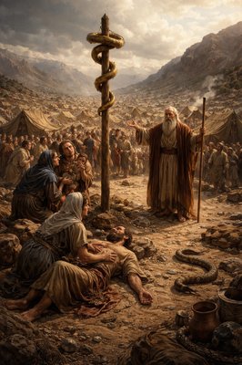 “And Moses made a serpent of brass, and put it upon a pole, and it came to pass, that if a serpent had bitten any man, when he beheld the serpent of brass, he lived.” (Numbers 21:9, KJV)
