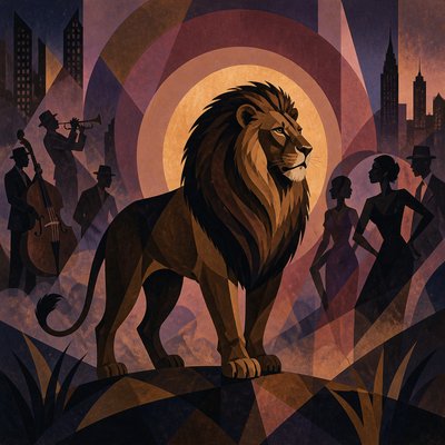 animal standing in natural pose — Harlem Renaissance Art Style