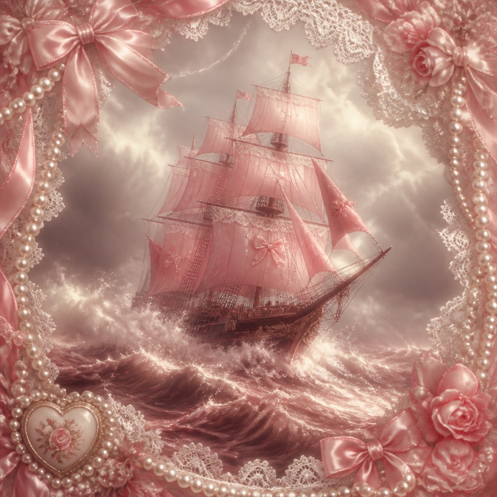 sailing ship on a stormy sea — Coquette Aesthetic