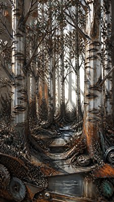 a serene birch forest in soft morning light, no people, no text