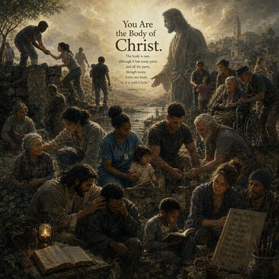 “You Are the Body of Christ. The body is one, although it has many parts; and all the parts, though many, form one body. So it is with Christ.  –  1 Corinthians 12:12