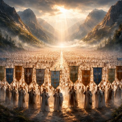 “And I heard the number of them which were sealed: and there were sealed an hundred and forty and four thousand of all the tribes of the children of Israel. Of the tribe of Juda were sealed twelve thousand. Of the tribe of Reuben were sealed twelve thousand. Of the tribe of Gad were sealed twelve thousand. Of the tribe of Aser were sealed twelve thousand. Of the tribe of Nepthalim were sealed twelve thousand. Of the tribe of Manasses were sealed twelve thousand. Of the tribe of Simeon were sealed twelve thousand. Of the tribe of Levi were sealed twelve thousand. Of the tribe of Issachar were sealed twelve thousand. Of the tribe of Zabulon were sealed twelve thousand. Of the tribe of Joseph were sealed twelve thousand. Of the tribe of Benjamin were sealed twelve thousand.” (Revelation 7:4-8, KJV)
