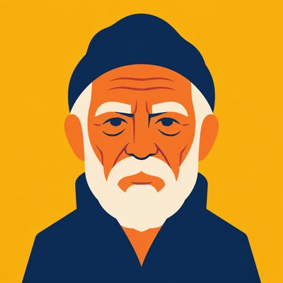 close-up portrait of an elderly person with expressive weathered features