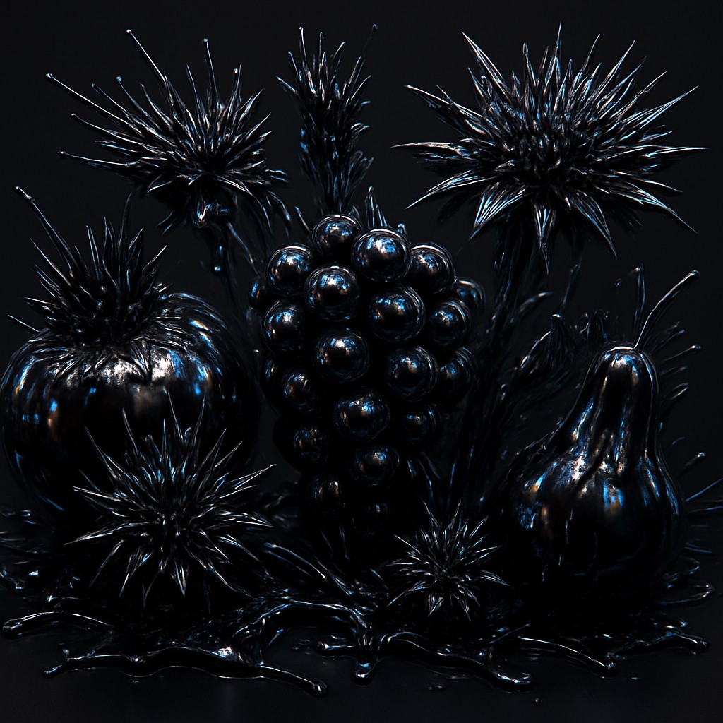 still life arrangement of fruits and flowers