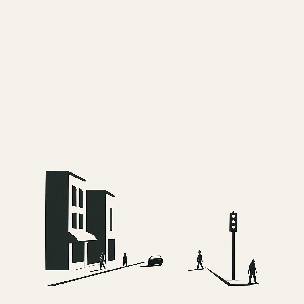 urban street with city activity