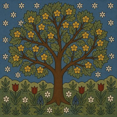 a tree in nature — Flatness Art Style