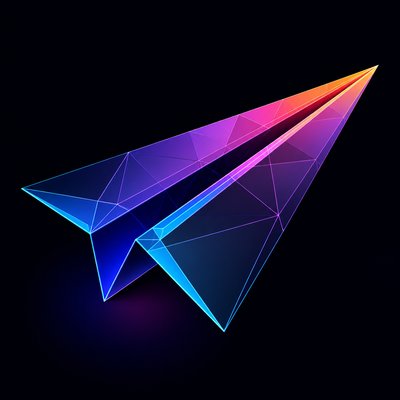 a paper plane, clean minimal composition on a plain background, no text