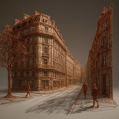 Bonsai Wire Sculpture Style Transfer Example