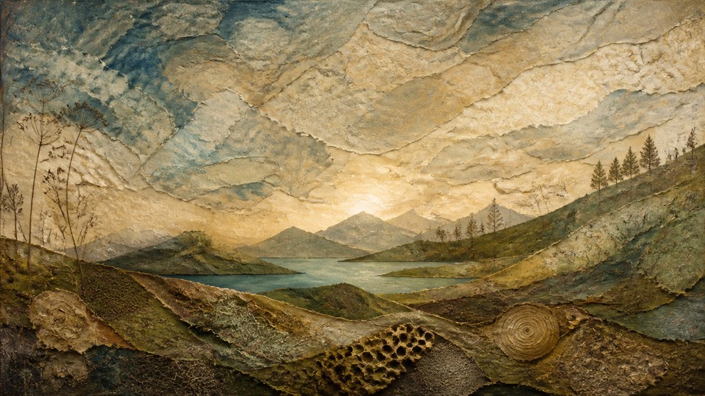 sweeping panoramic landscape with a dramatic sky