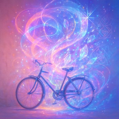 bicyle resting against a wall