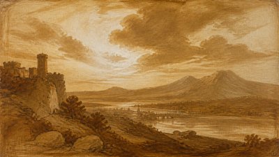 sweeping panoramic landscape with a dramatic sky