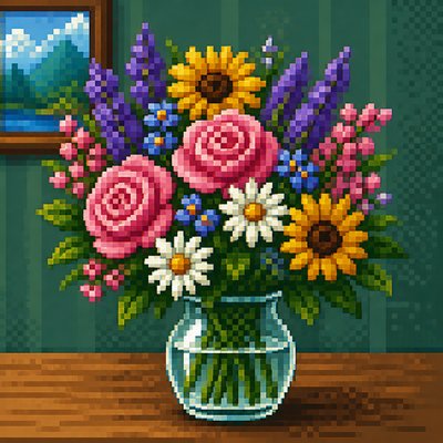 bouquet of flowers in a glass vase