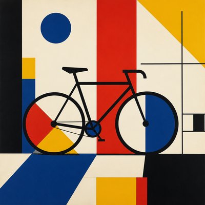 bicyle resting against a wall