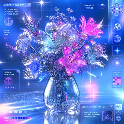 bouquet of flowers in a glass vase