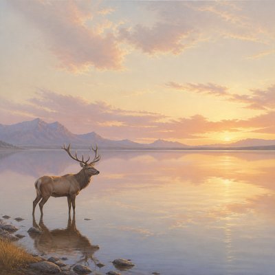 animal standing in natural pose — Luminism Art Style
