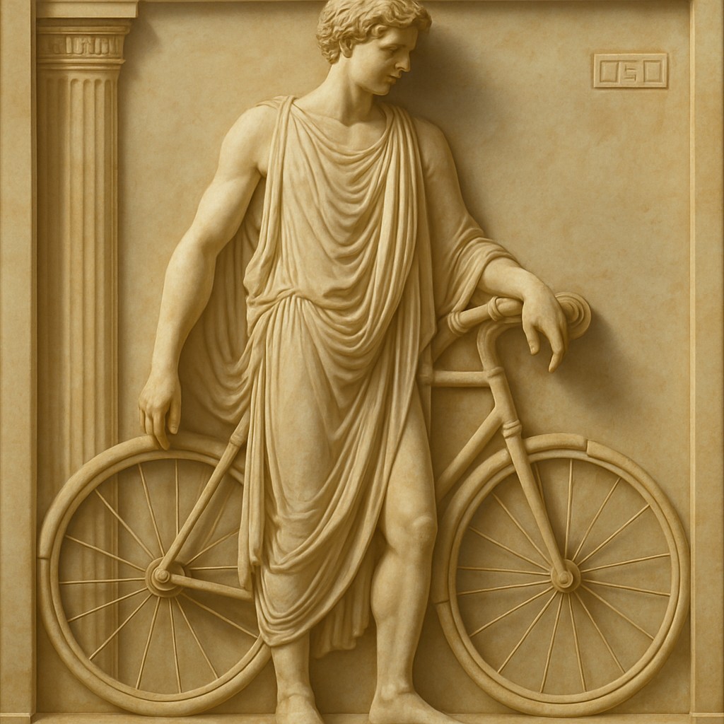 bicyle resting against a wall