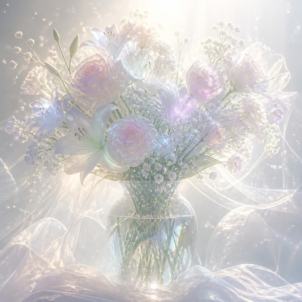 bouquet of flowers in a glass vase — Ethereal Aesthetic