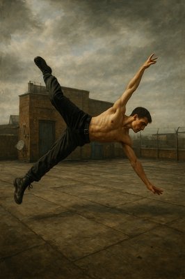 a man is doing a trick on a skateboard