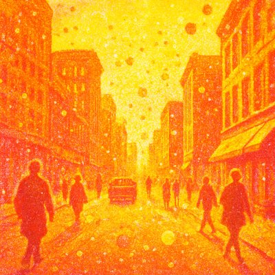 urban street with city activity