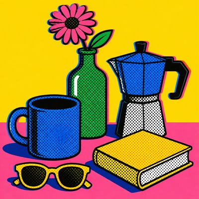 still life with everyday objects — Pop Art Portrait Style