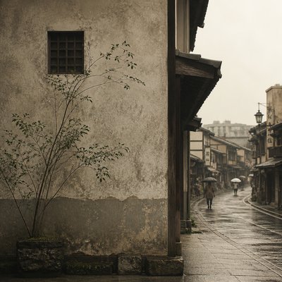 urban street with city activity