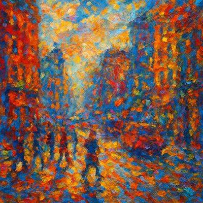 urban street with city activity