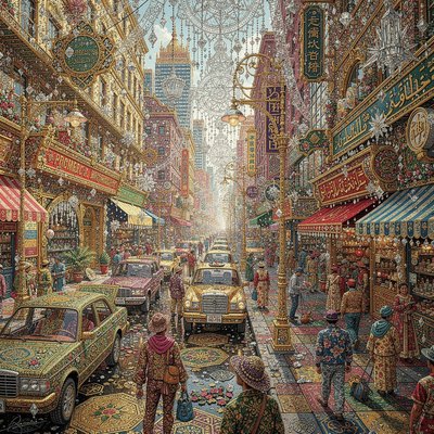 urban city street with lots of activity