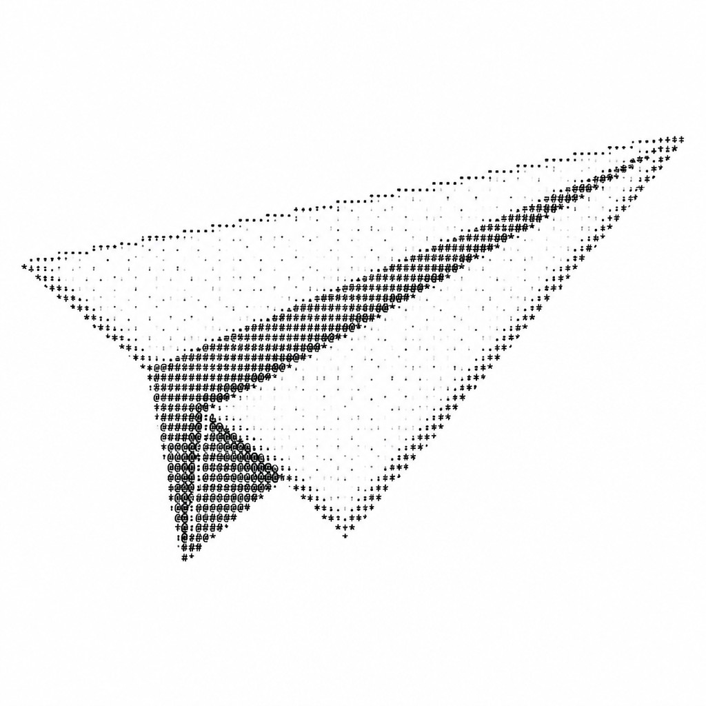 a paper plane, clean minimal composition on a plain background, no text