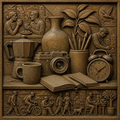 still life with everyday objects