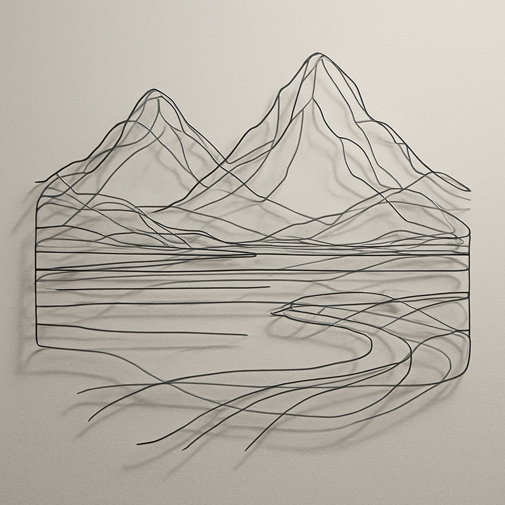 serene landscape with mountains and water