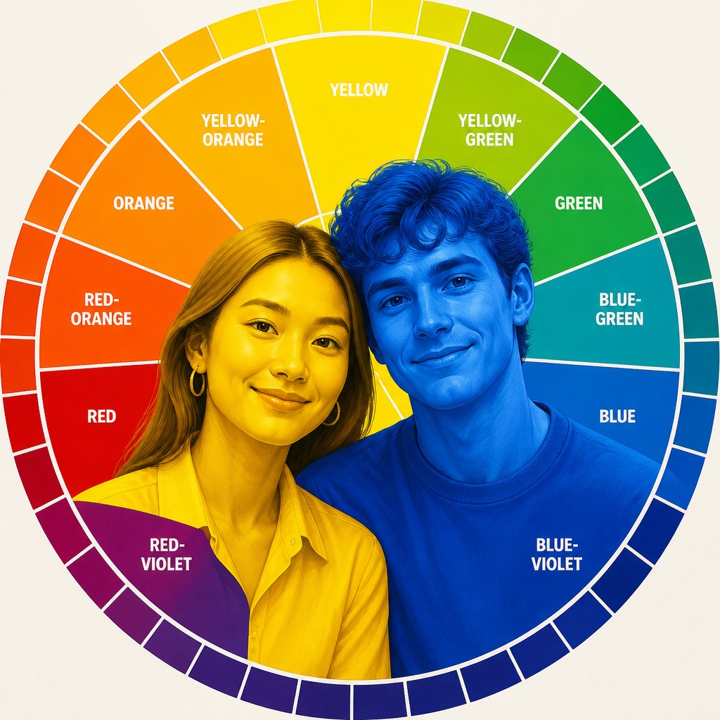 portrait of two people together — Hue Art Style