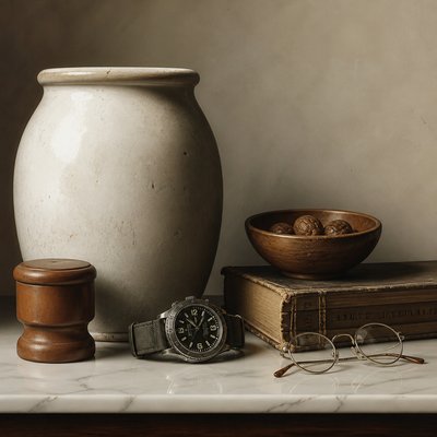 still life with everyday objects — Photorealistic Figurative Art Style