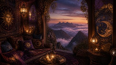 a wide alpine ridge above a sea of clouds, no people