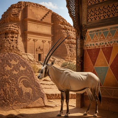 animal standing in natural pose — Saudi Art Style