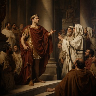 Julian the Apostate arguing with early Christians and Jews
