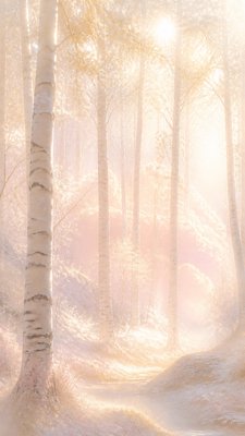 a serene birch forest in soft morning light, no people, no text